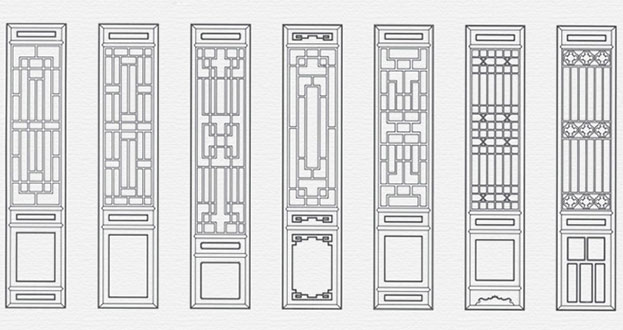 闻喜常用中式仿古花窗图案隔断设计图